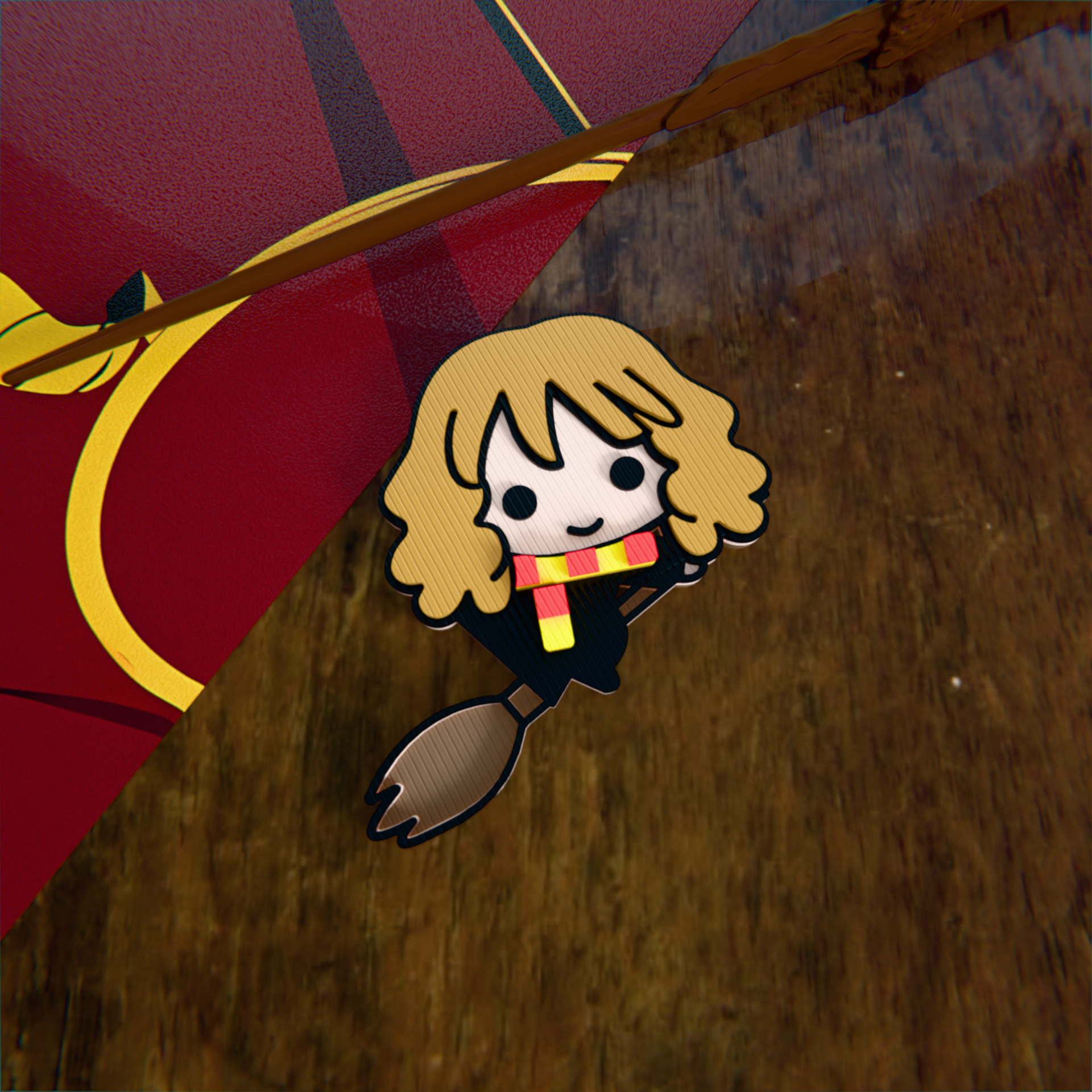 Hermione Granger en Escoba