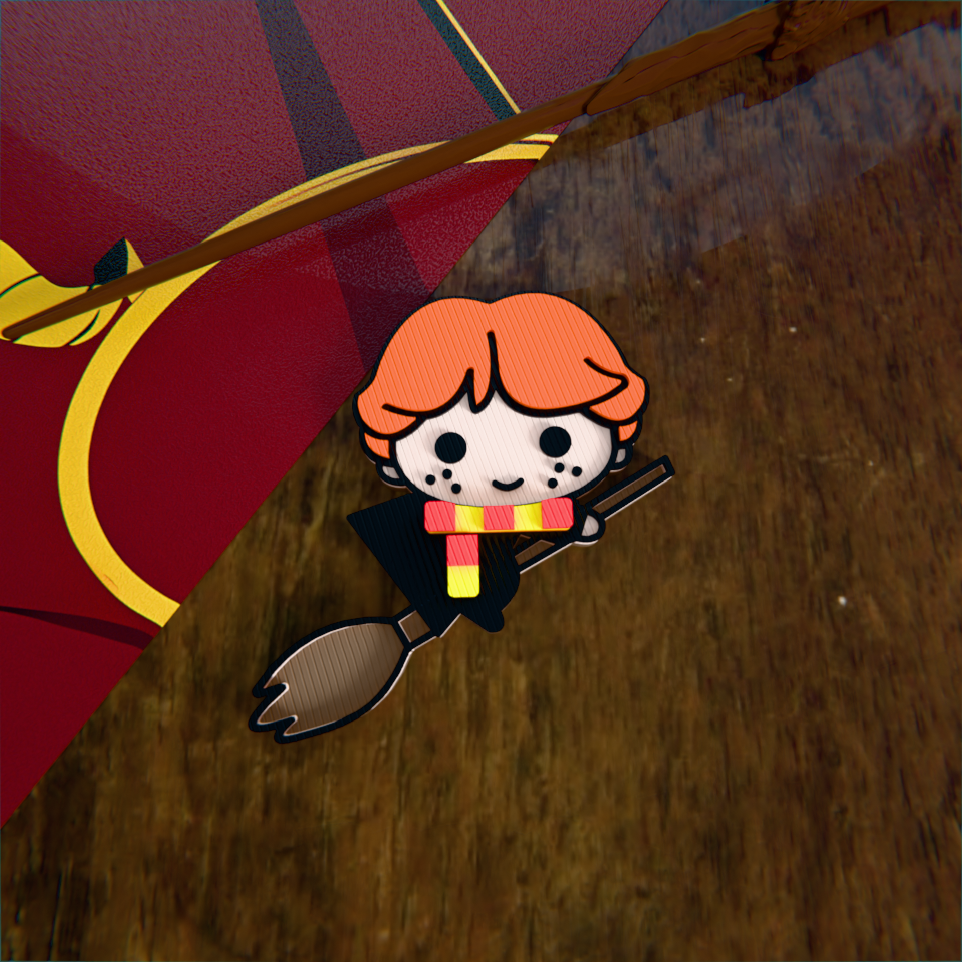 Ron Weasley en Escoba