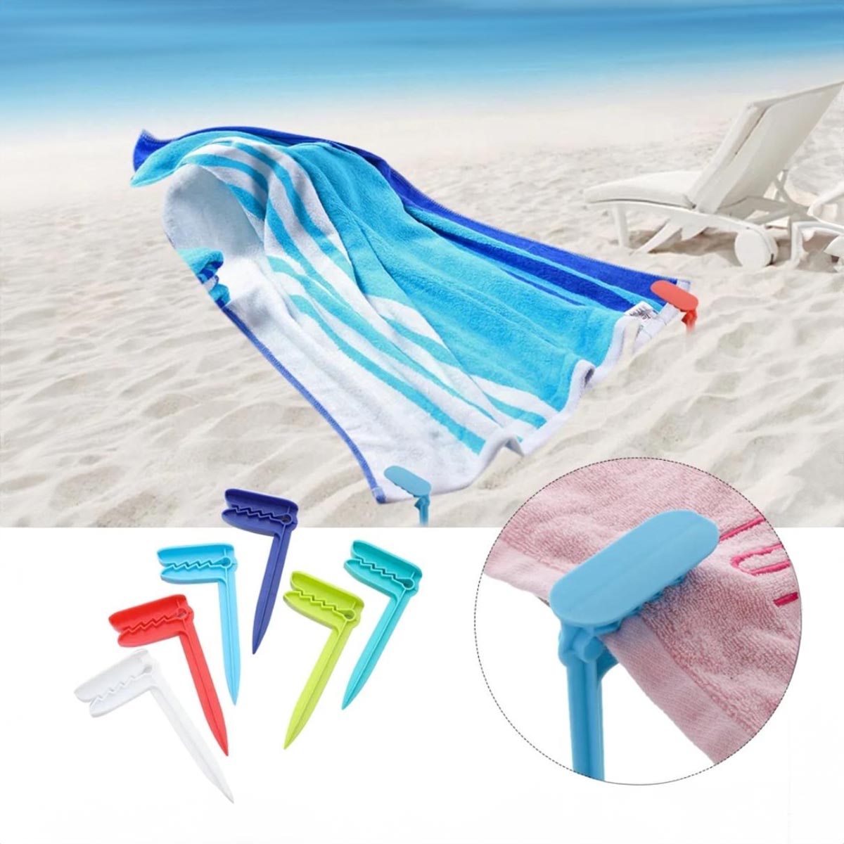 Set Clip Sujetador de Toalla